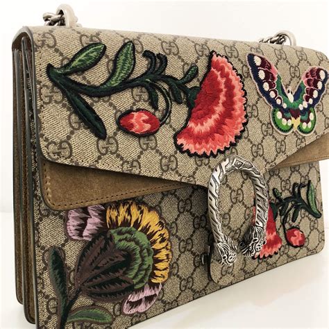 gucci purse with flowers|More.